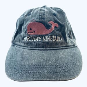 Vtg Y2K Martha’s Vineyard Embroidered Denim Baseball Hat Cap Women’s One Size
